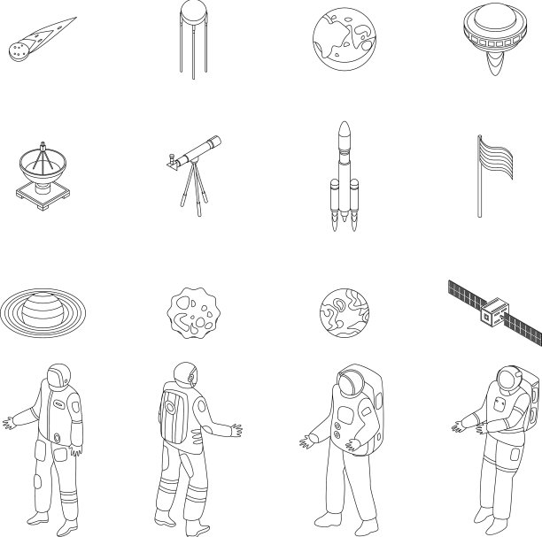 宇航员图标设置大纲图片下载