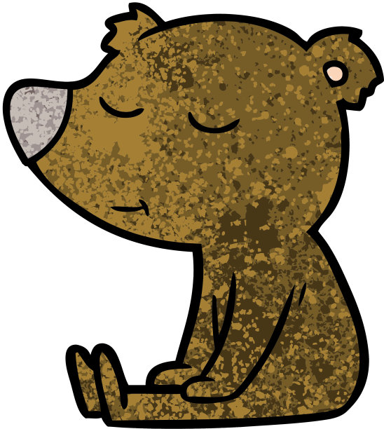 快乐的卡通熊坐着图片下载