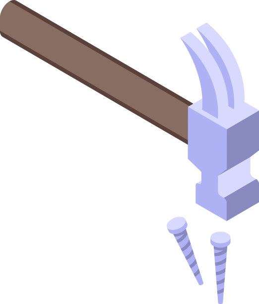 屋顶锤图标等距房屋维修图片下载