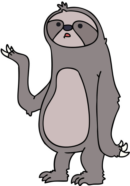 手绘古怪的卡通树懒图片下载