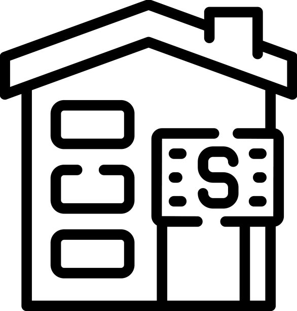 房屋贷款图标：家庭房屋轮廓图片下载