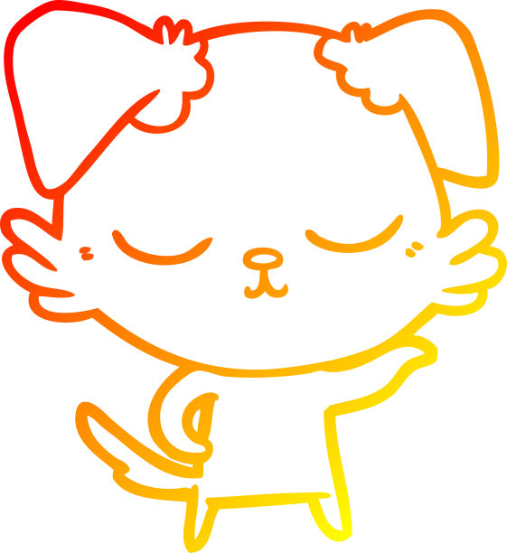 温暖的梯度线绘制一个可爱的卡通狗图片下载