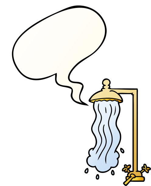 流畅渐变风格的语音泡泡卡通淋浴图片下载