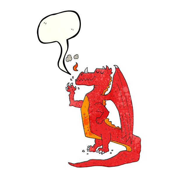徒手语音泡泡纹理卡通快乐龙图片下载