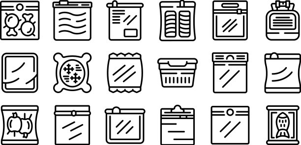 密封袋图标设置轮廓气囊图片下载