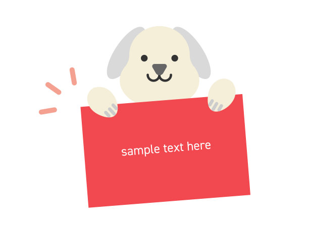 一只狗拿着一张信息卡的插图图片下载