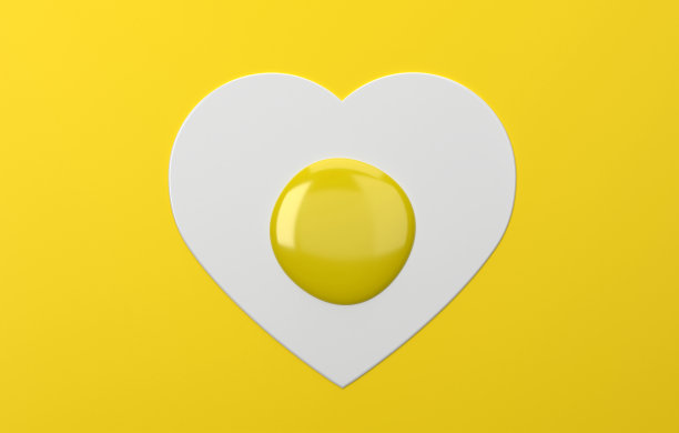 黄底心形煎蛋图片下载