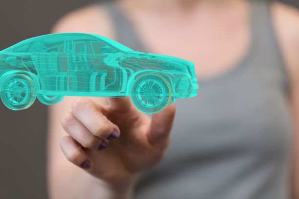 展示现代汽车虚拟投影的人图片下载