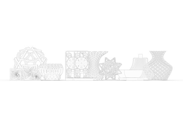 复杂的典型3D打印产品的3D渲染展示了3D打印的可能性图片下载