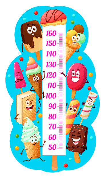 儿童身高表与冰淇淋甜点仪表图片下载