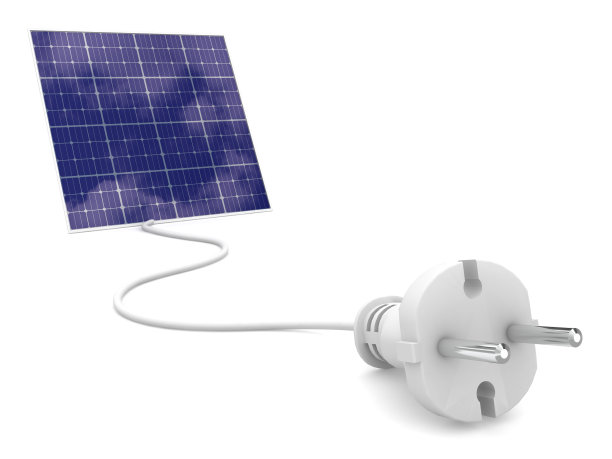 太阳能电池板，可再生能源，电插头图片下载
