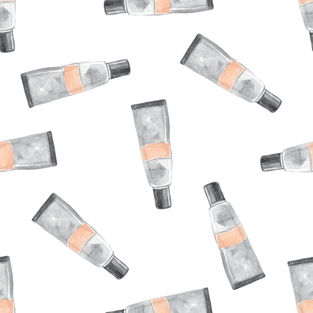 水彩基调奶油白色无缝模式图片下载