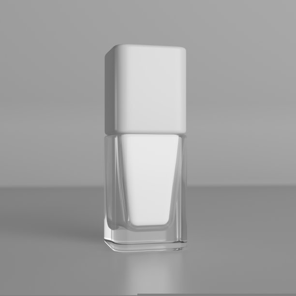 3d渲染空白色瓶的指甲油模型，以显示包装设计图片下载