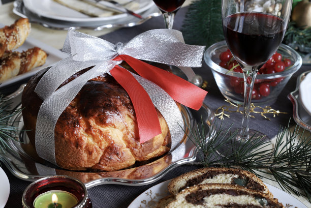 传统的圣诞甜面包。图片下载