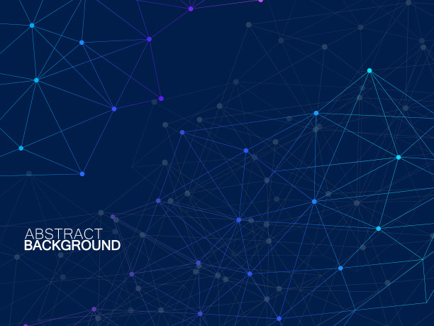 抽象的几何背景与连接点和线。现代科技理念。彩色多边形结构图片下载
