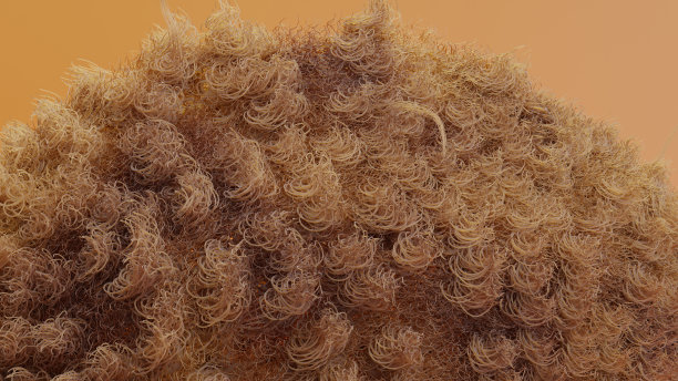 长毛毛绒球，毛球，棉毛，蓬松球，彩色毛球，特写片段，抽象棕色狗毛，柔软的羊毛纹理，小猫毛，织物纹理，3d渲染图片下载