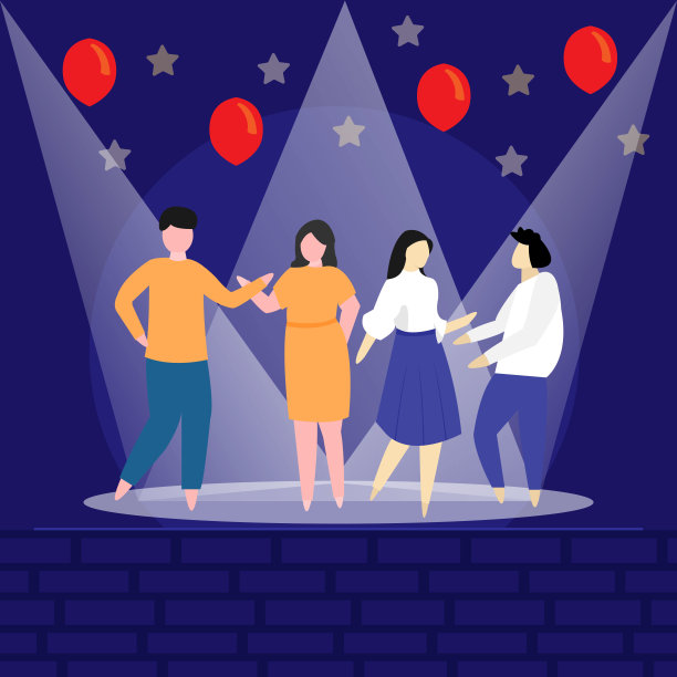 派对矢量插图，人们在跳舞和庆祝图片下载