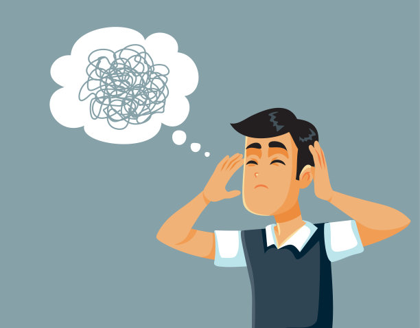 不快乐的人感到困惑和绝望矢量卡通插图图片下载