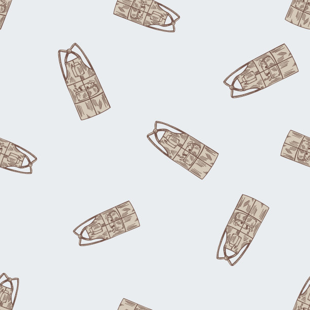 胶圈雕刻无缝图案。复古背景的厨房手绘风格。矢量重复纹理打印，织物，包装，墙纸，组织。图片下载