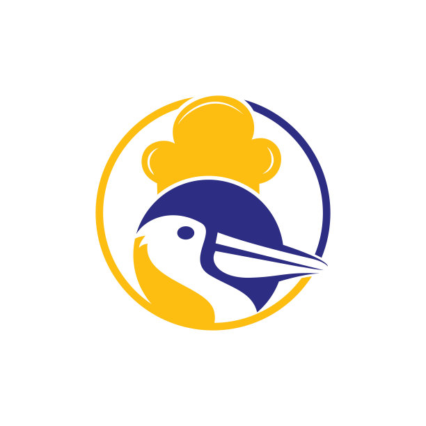 鹈鹕厨师矢量标志设计模板。图片下载