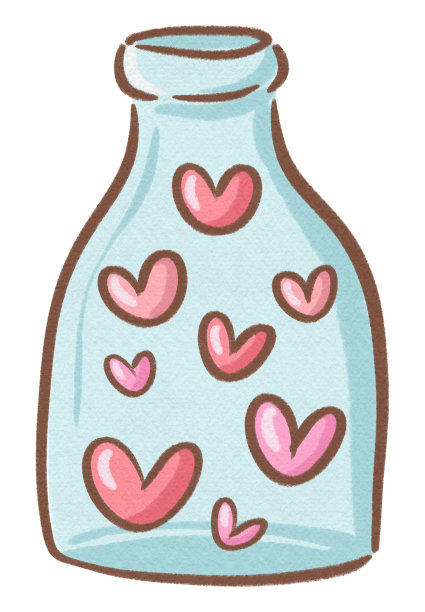 粉彩涂鸦情人节水彩图片下载