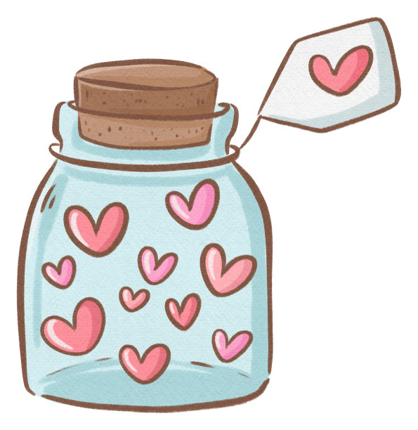 粉彩涂鸦情人节水彩图片下载