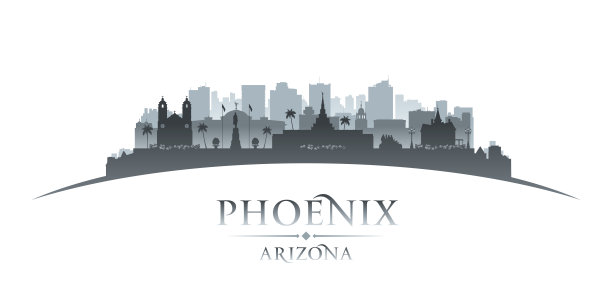 凤凰城亚利桑那州天际线剪影图片下载