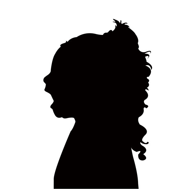 一个女孩头部轮廓向量图片下载