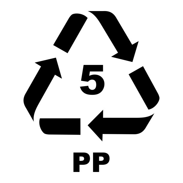 塑料回收代码符号。PP回收符号为塑料，简单的平面图标矢量图片下载