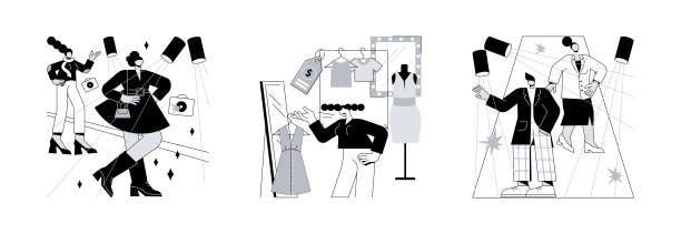 时尚集合抽象概念矢量插图。图片下载