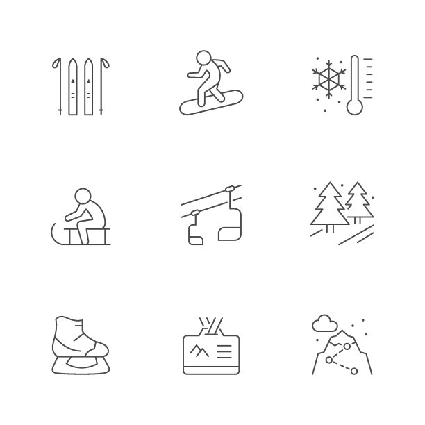 滑雪场线路图标设置图片下载