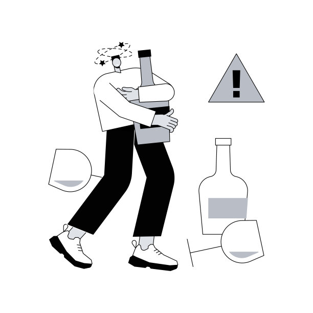 饮酒抽象概念矢量插图。图片下载