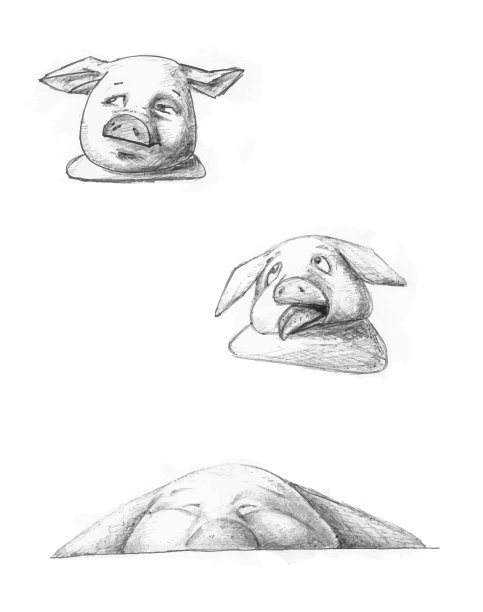 一张猪脸。猪的头。手绘矢量插图。图片下载