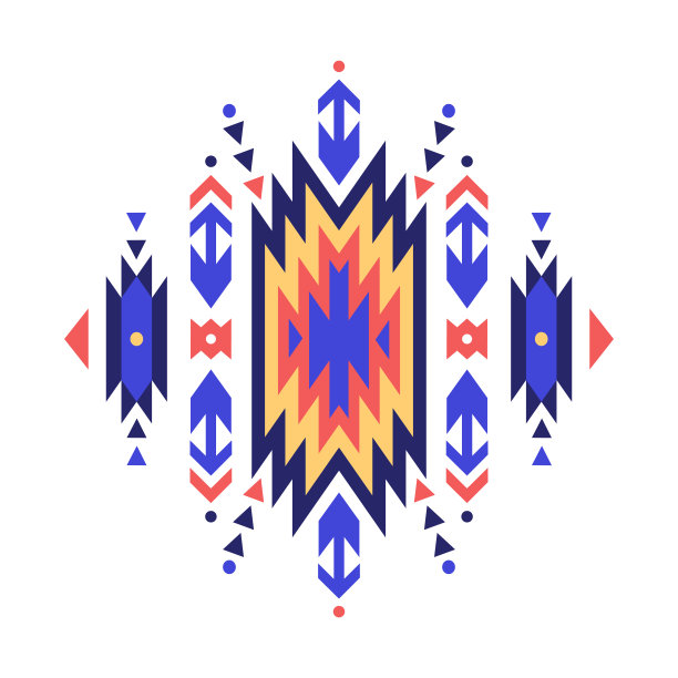 矢量装饰民族图案。美洲印第安人图案。背景与阿兹特克部落装饰。放荡不羁的风格。图片下载