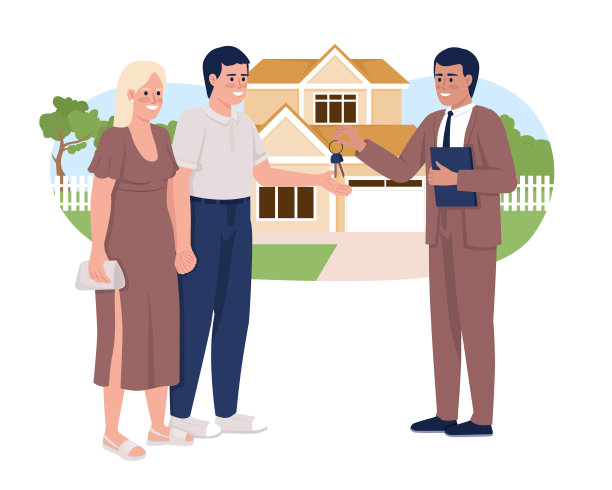 买房带院子二维矢量隔离插图图片下载