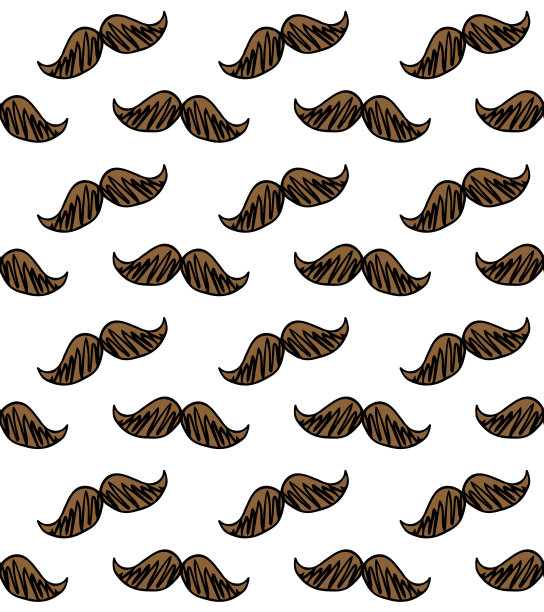 矢量无缝模式的手绘涂鸦素描胡子图片下载