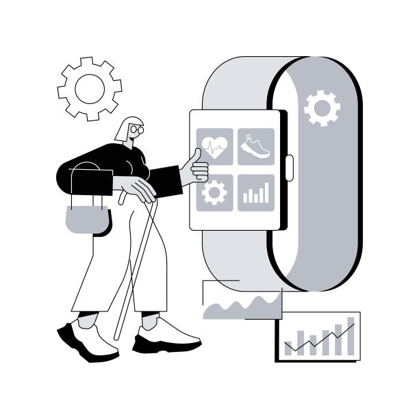 智能手表医疗保健抽象概念矢量插图。图片下载