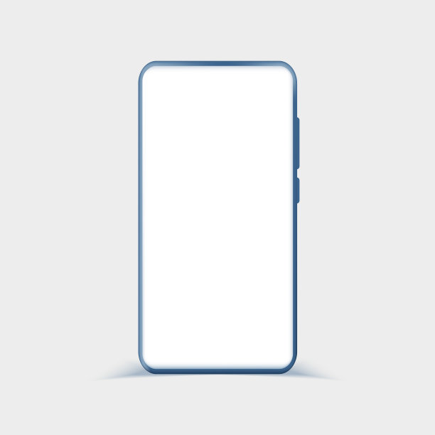 3d智能手机与空屏幕的模型移动概念。展示手机框架显示最小的场景与设备手机。手机隔离在白色背景上。矢量插图设计图片下载