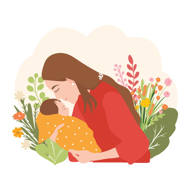 矢量妈妈和婴儿概念插图母亲节图片下载