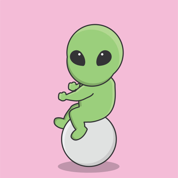 外星人宇航员星系宇宙太空机器人星际可爱的角色矢量图标卡通涂鸦图片下载