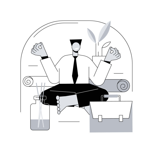 办公室冥想亭抽象概念矢量插图。图片下载