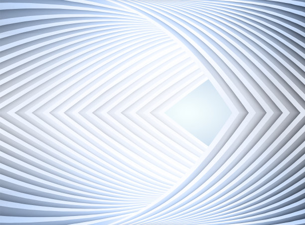 白色未来建筑曲线线条人工空间，3D渲染。图片下载