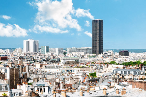 巴黎的城市景观，在蒙帕纳斯区。图片下载