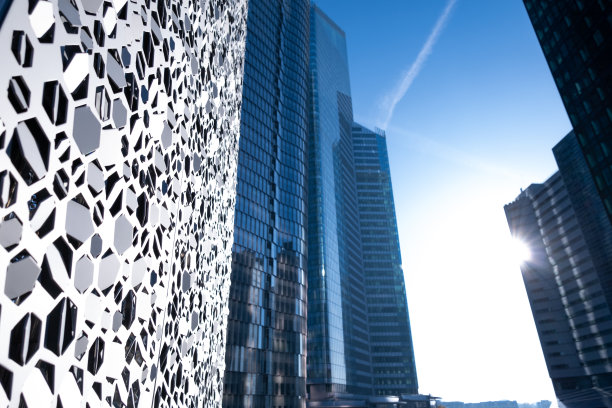 巴黎金融区的现代建筑。图片下载