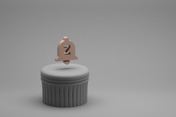 美丽的抽象插图通知暂停钟符号图标在一列和美妙的背景。3 d渲染插图。背景图案设计。图片下载