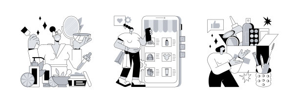 天然化妆品抽象概念矢量插图。图片下载