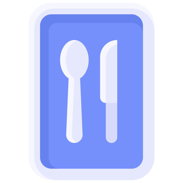 勺子和刀标志图标，寻路标志矢量图片下载