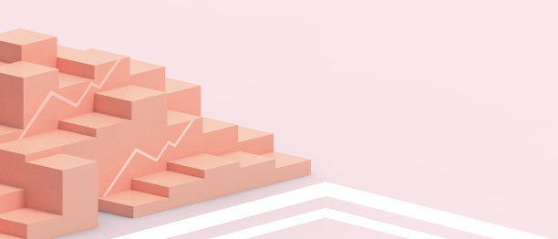 抽象的背景。创意和成功的平台几何形状与商业概念上的粉红色。复制空间，数字，横幅，网站-3d渲染图片下载