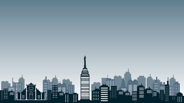 城市夜晚的氛围，周围有很多高楼大厦图片下载