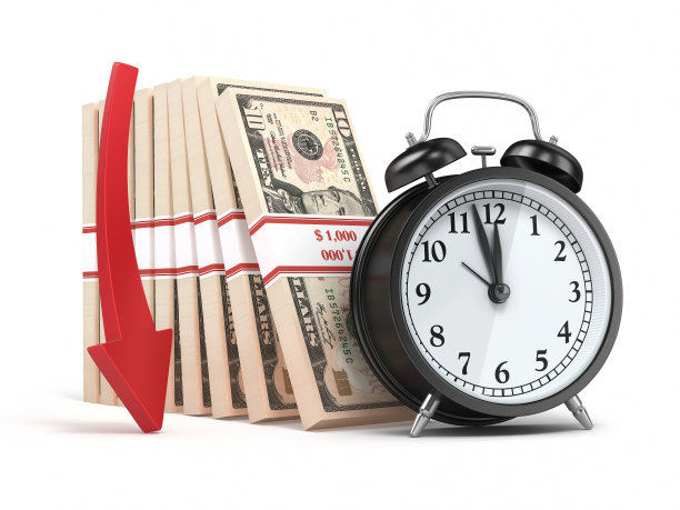 10美元钞票和闹钟图片下载